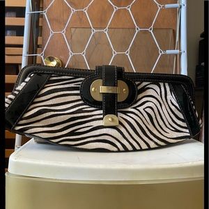 Rafe cow skin leopard print clutch